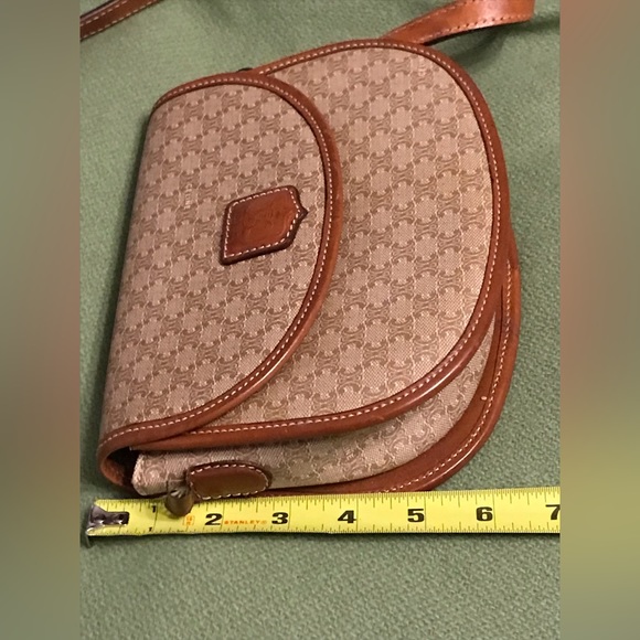 Vintage Celine Monogram All Over Print Leather Trim Crossbody Bag - Picture 15 of 16
